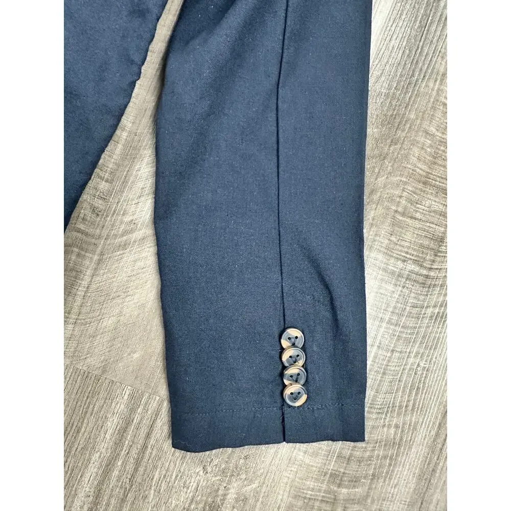 Ike Behar Unstructured Suit Dark Navy Cotton Linen Spandex NWT Medium Men's - Picture 9 of 16
